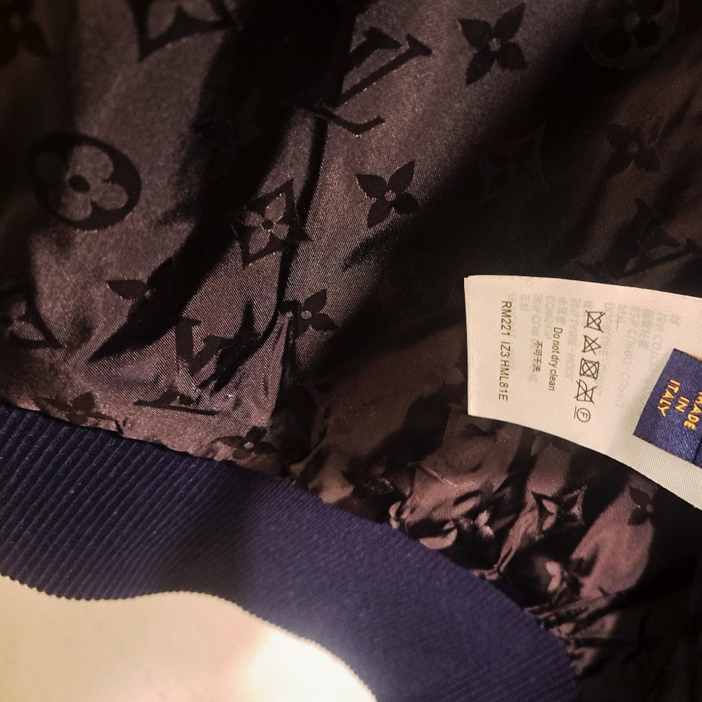 Vintage Louis Vuitton Sherpa Navy Blue Jacket In Excellent Condition XL - Picture 7 of 12